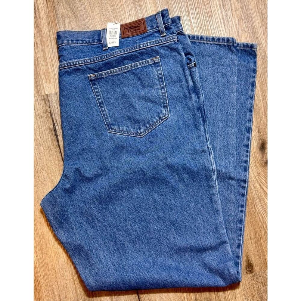 L.L.Bean Double L Jeans Mens 46x36 Classic Fit NWT Medium Wash Denim